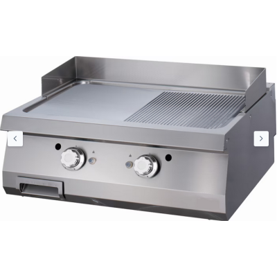  Βαρέως τύπου σχάρα 1/2 αυλακωτή - αέριο - διπλή μονάδα - 70cm βαθιά